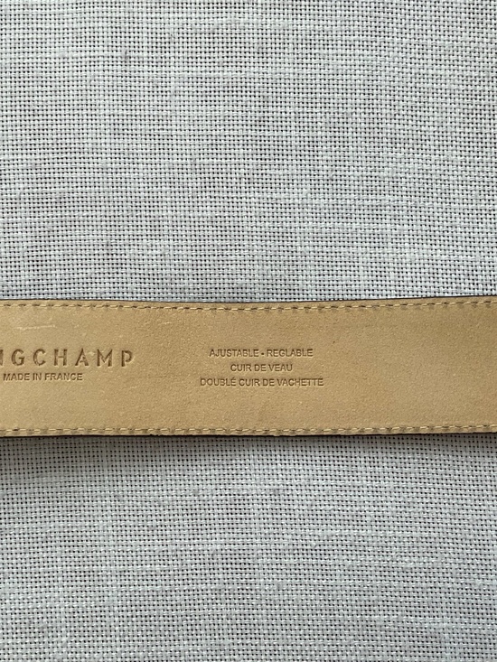 NEW Longchamp Snakeskin Leather Brown/Tan Adjustable Belt Size M/L Made-inFrance main image 4